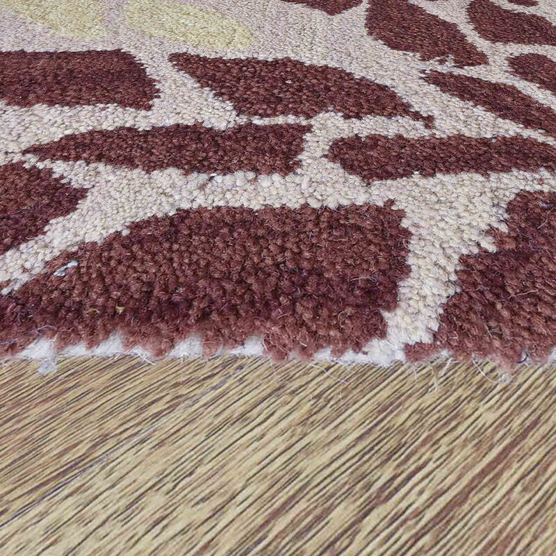 RUGSOTIC CARPETS HAND TUFTED WOOL ECO-FRIENDLY AREA RUGS  - 5'x8', Rectangle Shape, Cream, Floral Modern Design, High Pile Thick Handmade Anti Skid Area Rugs for Living Room, Bed Room (K03059)