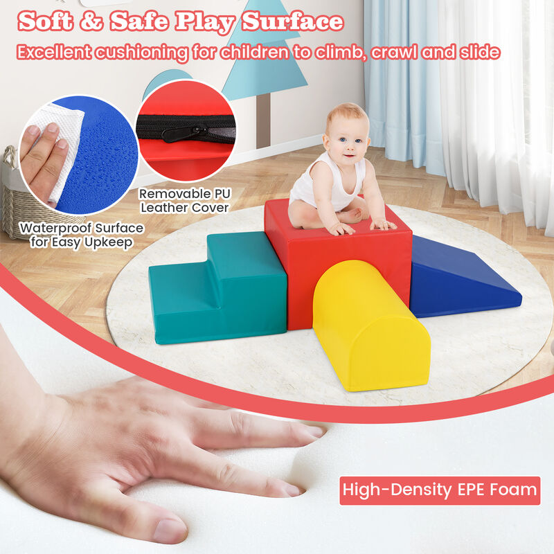 Climb & Crawl Baby Foam Play Set &ndash; Soft Indoor Activity Blocks for Infants
