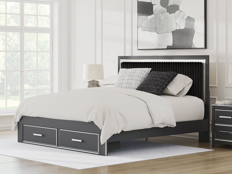 Birmonton King Upholstered Panel Storage Bed image number 1