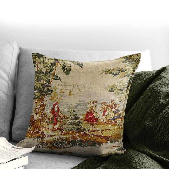 6ix Tailors Fine Linens Countryside Red Decorative Throw Pillows
