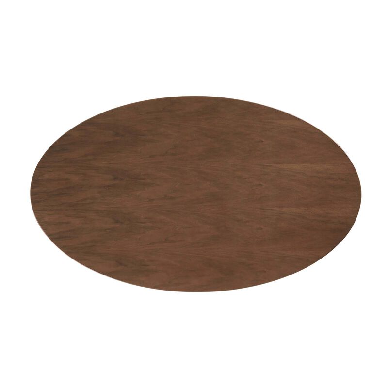 Modway - Lippa 60" Oval Walnut Wood Grain Dining Table Black Walnut