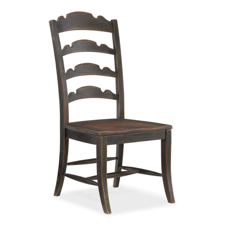 Twin Sisters Ladderback Side Chair in Black