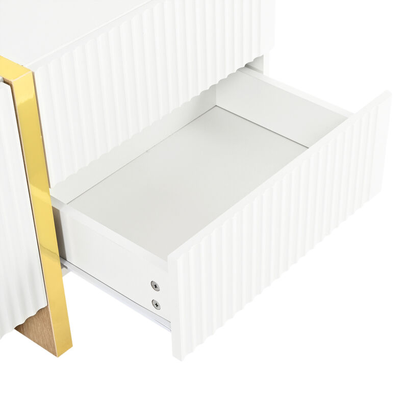 Merax Luxury Fluted Storage Cabinet TV Stand