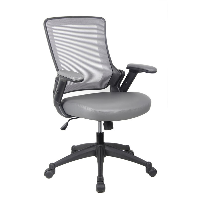 Streamdale Mid-Back Mesh Task Office Chair With Height Adjustable Arms, Grey