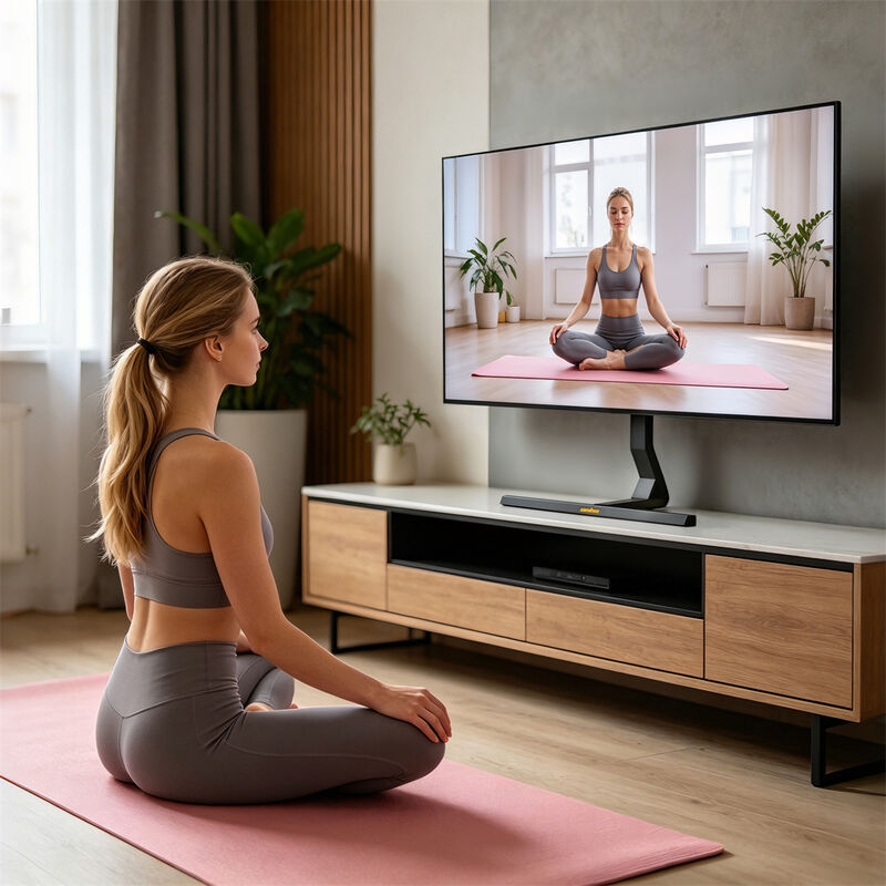 Tabletop TV Stand 40-75 Inch Swivel Height Adjustable VESA 600x400 Up To 110 Lbs image number 3