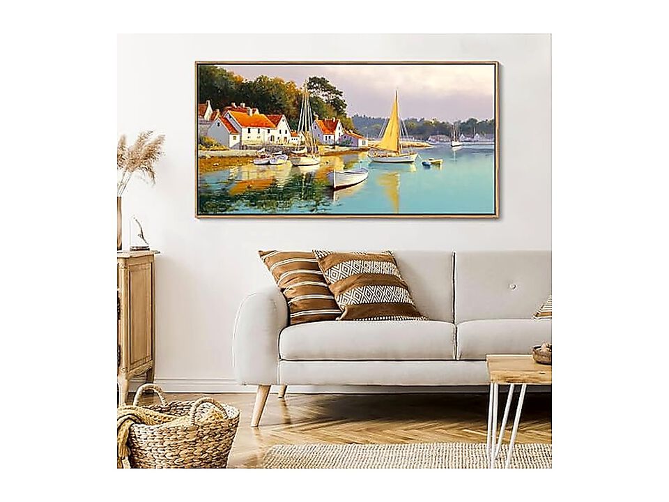 Coastal Wall Art Rustic Ocean Boat Canvas Living Room Bedroom Decor Framed Walls