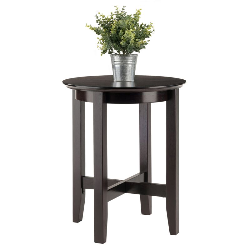 Winsome Ergode Deluxe Wood Sasha Accent Table | Sleek Curved Design | Ample Storage | Black Finish | Multiple Finishes Available | Assembly Hardware Included | 20" W x 20" D x 27" H (92118-VV)