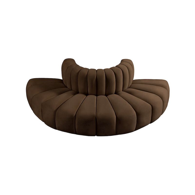 Meridian Furniture Arc Brown Velvet Modular Sofa