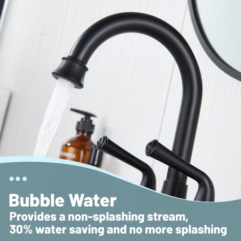 Mondawe Modern 4 Inch 2-Handle Centerset Bathroom Sink Faucet with 360-Degree Swivel Spout