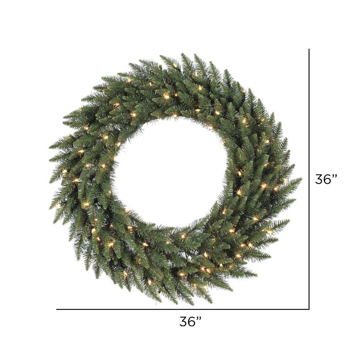 Vickerman 36" Camdon Fir Artificial Christmas Wreath - 100 Multi-Colored LED Mini Lights - 230 PVC Tips - Festive Holiday Wreath - Lush and Realistic Look