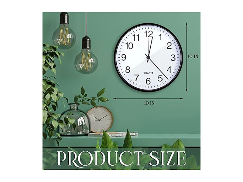 Pcs Bulk Black Wall Clock 10 Inch Silent Non Ticking Easy Read Modern image number 2