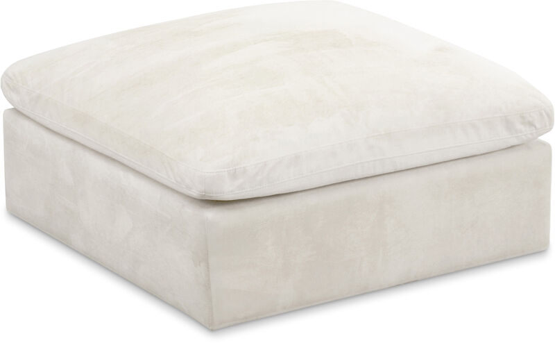 Meridian Furniture Cozy Cream Velvet Ottoman