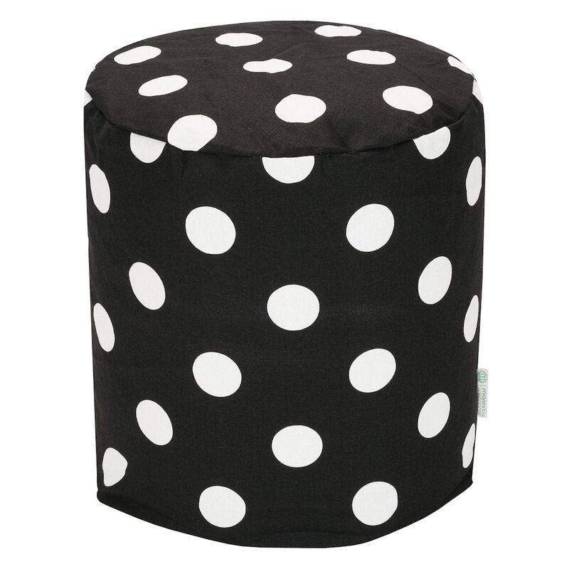 Majestic Home Goods Pouf Polka Dot (Large) Black