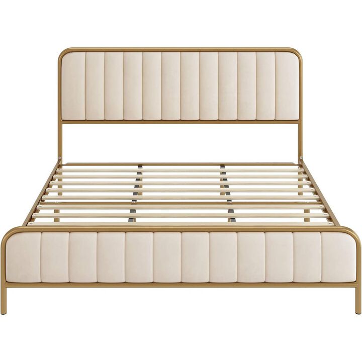 Upholstered Metal Platform Bed Frame &ndash; Sleek and Stylish Design for Maximum Comfort
