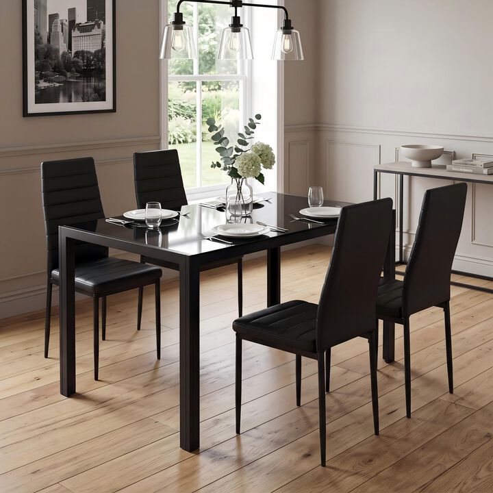 Reklo Modern 5‑Piece Dining Table Set