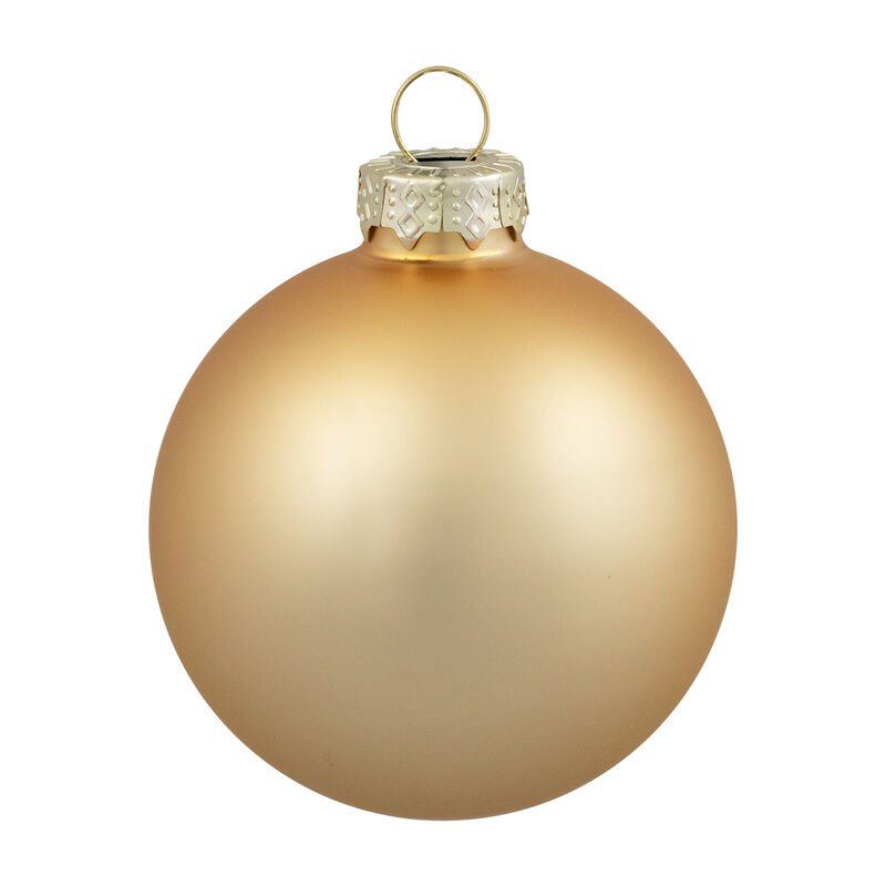 2-Finish Glass Christmas Ball Ornaments - 1", 1.25" and 2.5" - (60mm) - Gold - 40ct image number 5
