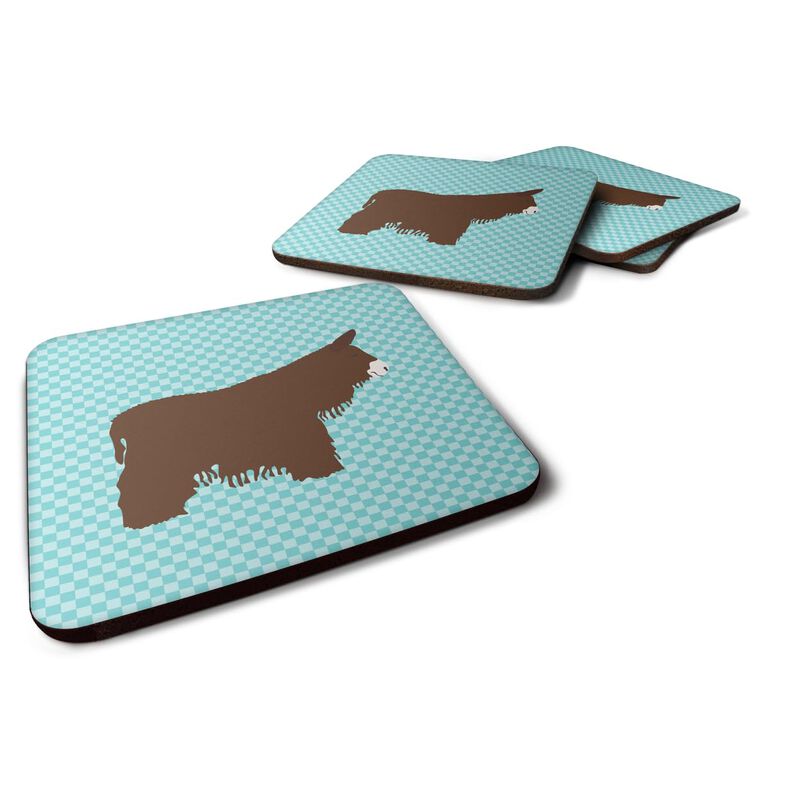 Caroline's Treasures Poitou Poiteuin Donkey Blue Check Decorative coasters, 3.5, Multicolor