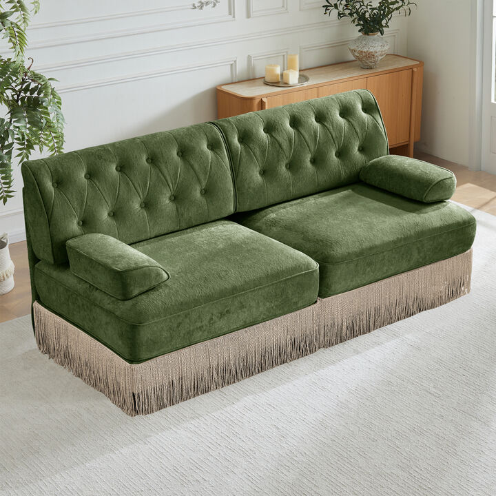 TATEUS Velvet Fabric Sofa