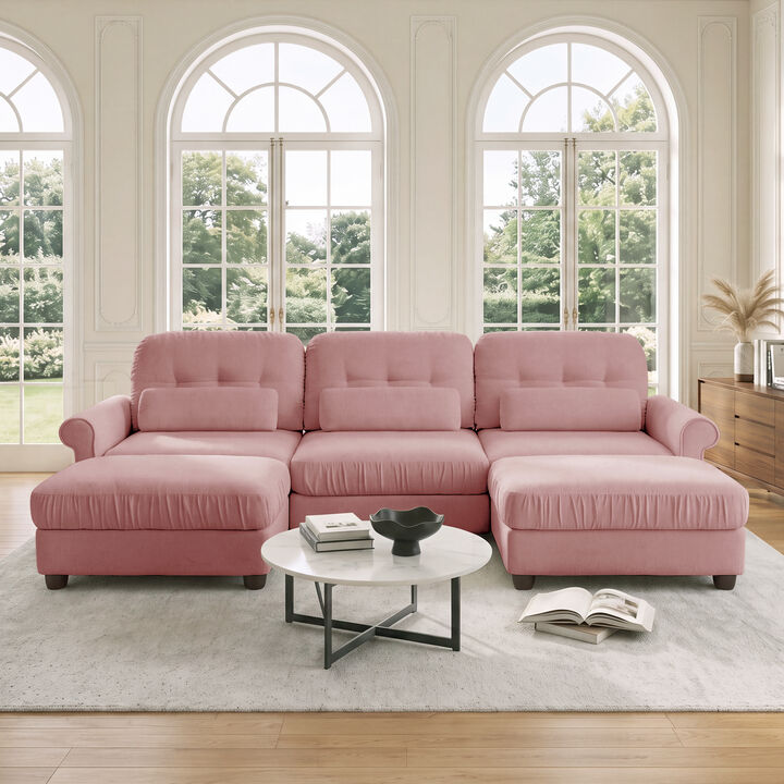 Rucis Chenille U‑Shape Modular Sectional Sofa