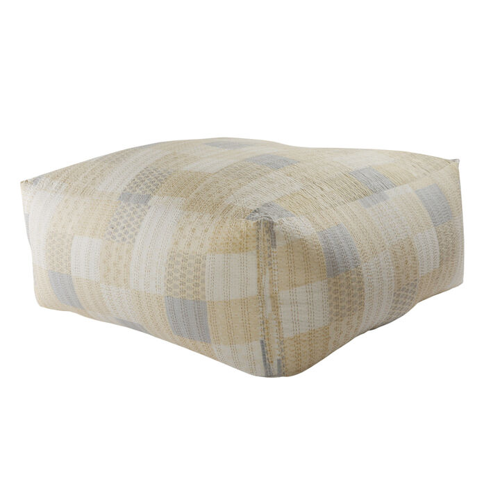 Cotton Patchwork Pouf Ottoman – Soft Floor Seat and Footrest