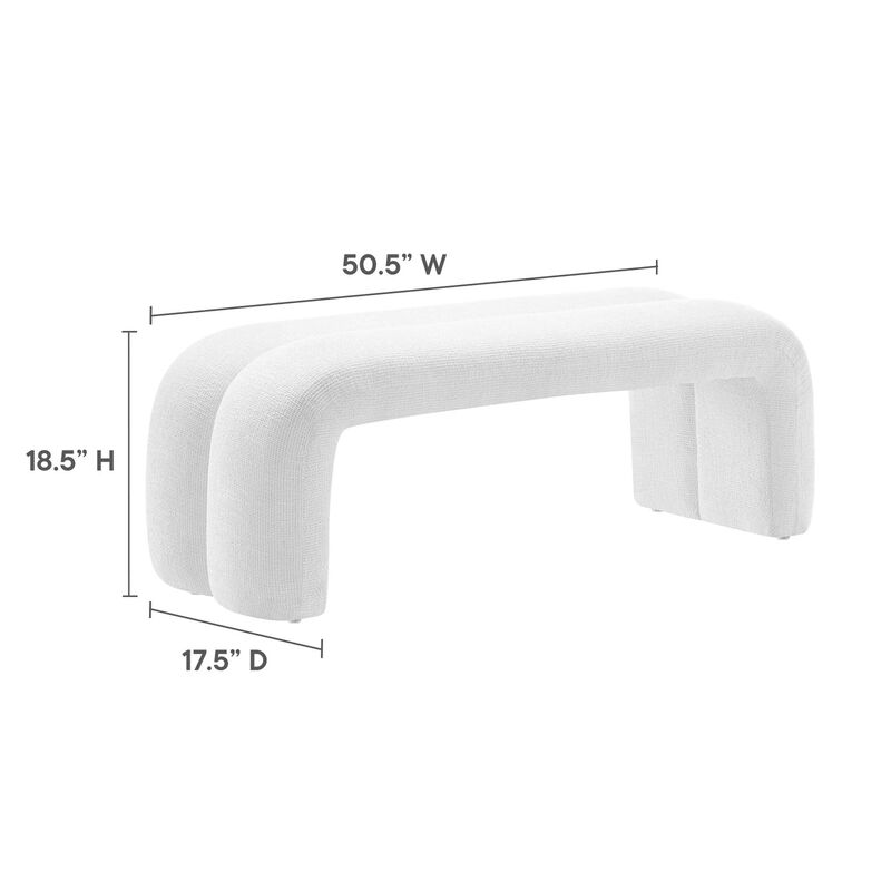 Modway EEI-6769-FRO Dax 50.5" Chenille Upholstered Accent Bench, Frost image number 2
