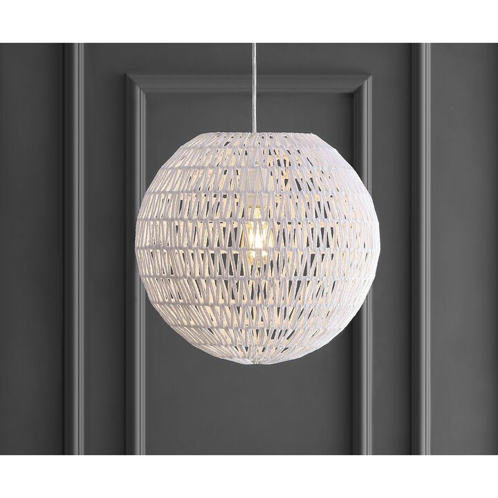 Luna Bohemian Modern Woven Rattaniron LED Pendant