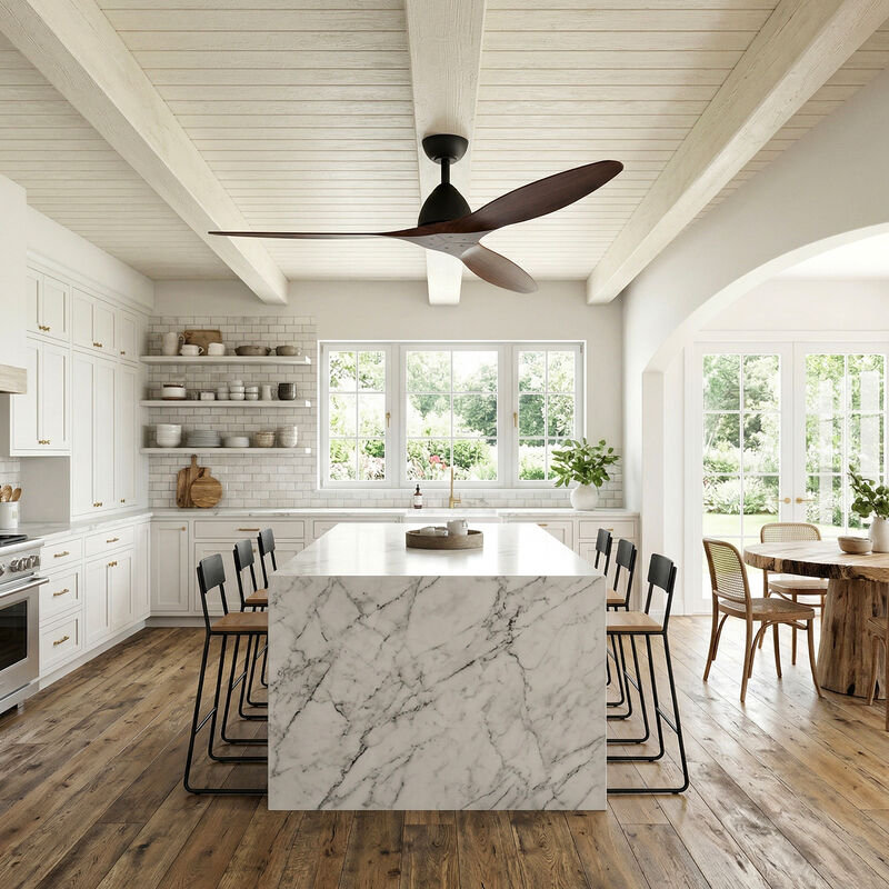 Breezary 56" Ceiling Fan No Light, 3 Blade, 6 Speed, Remote Control image number 9