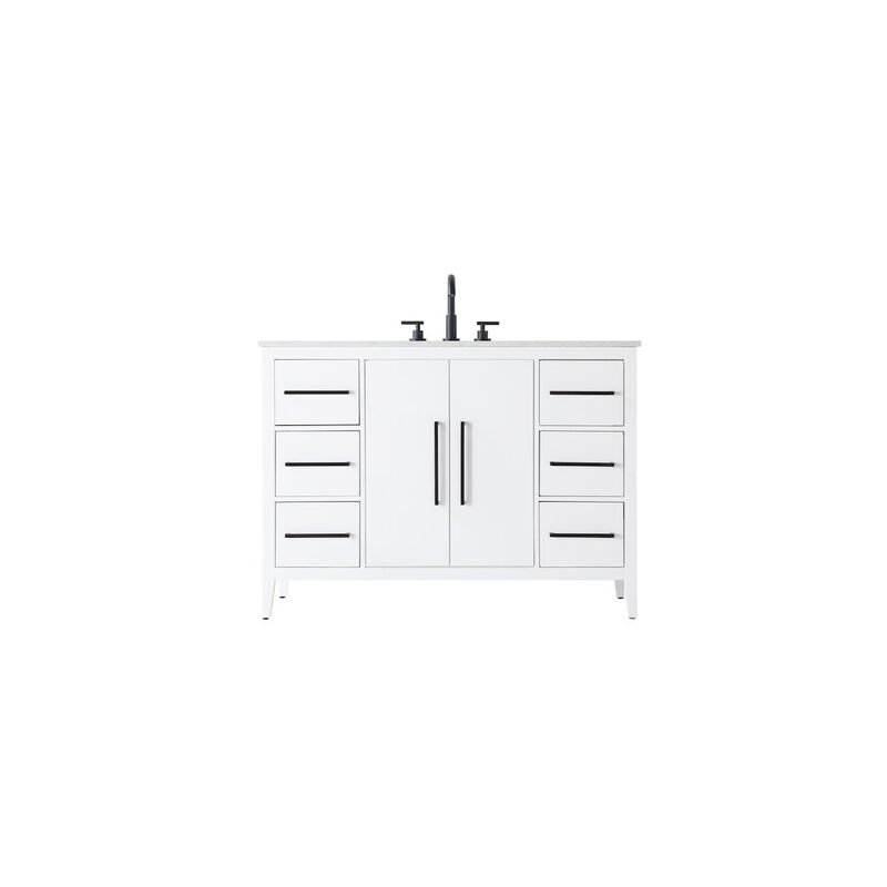 Elegant Kitchen and Bath 48 Inch Single Bathroom Vanity In White