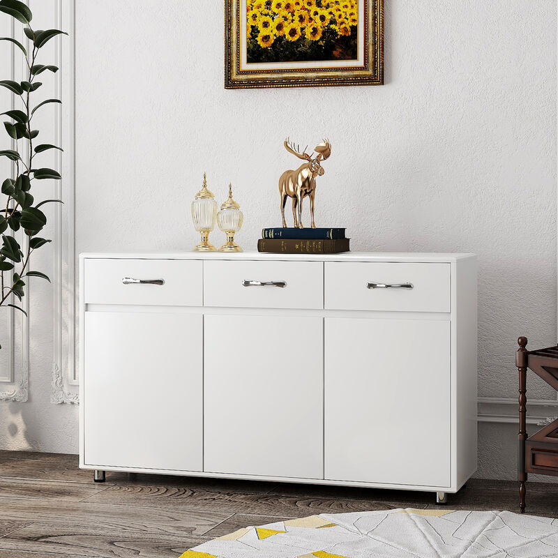 Wood 52.56 in. Sideboard with 3 Drawers and 3 Doors