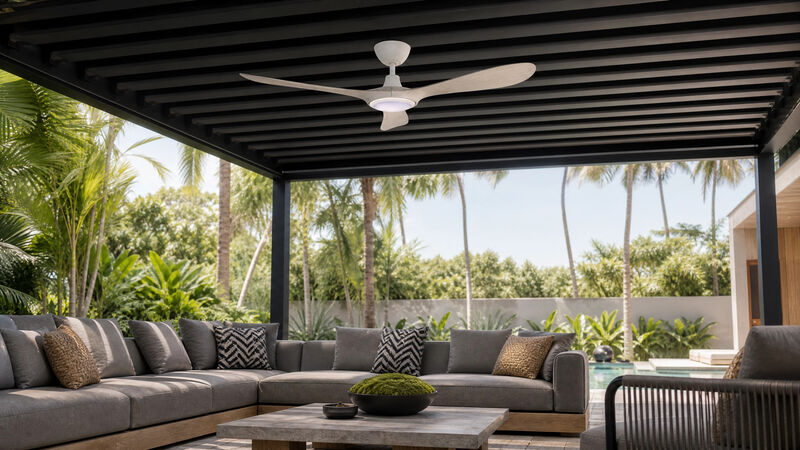 ENLIGHT 56" Smart DC Ceiling Fan with Light, IP66 Outdoor/Coastal Rated, Matter Smart Home Integration, 3 Blades image number 4