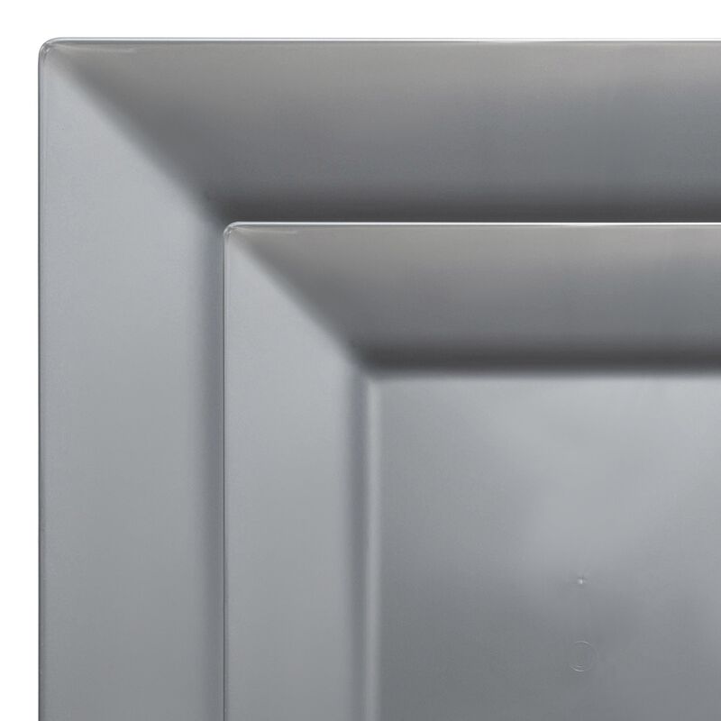 Silver Square Plastic Plates Dinnerware Value Set (40 Sets) image number 9