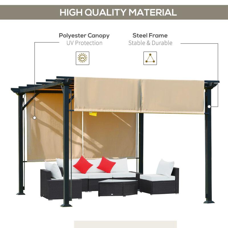 Hivvago Patio Canopy 12' x 10' with Retractable Roof image number 3