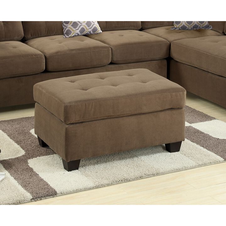 Cocktail Ottoman Waffle Suede Fabric Truffle Color W Tufted Seats Ottomans Hardwoods Living Room