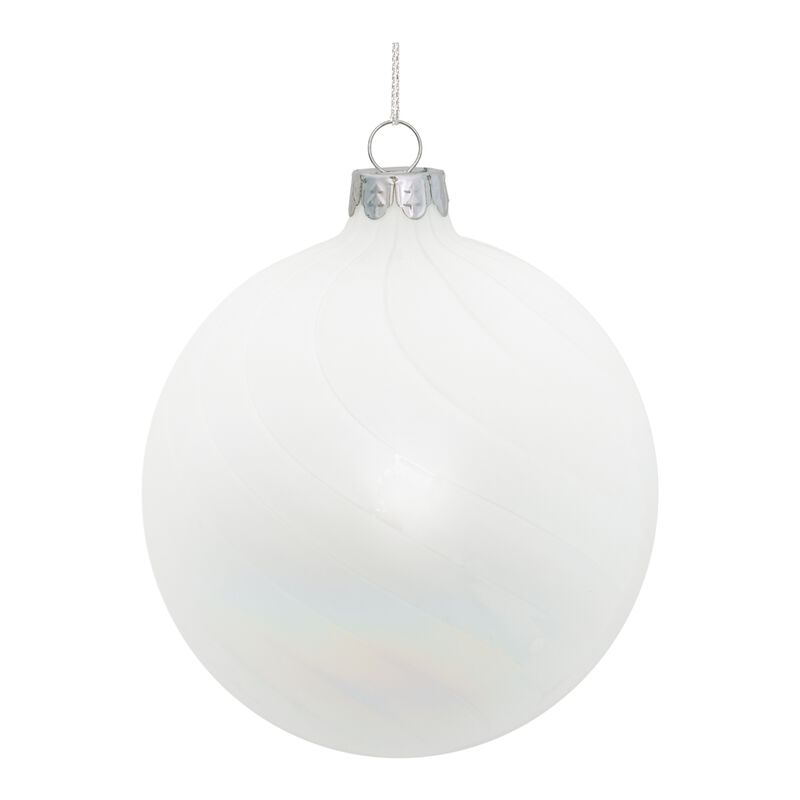 Set of 12 Iridescent Glass Christmas Ornaments – Glossy Holiday Baubles for Tree, Garland, or Mantel Displays