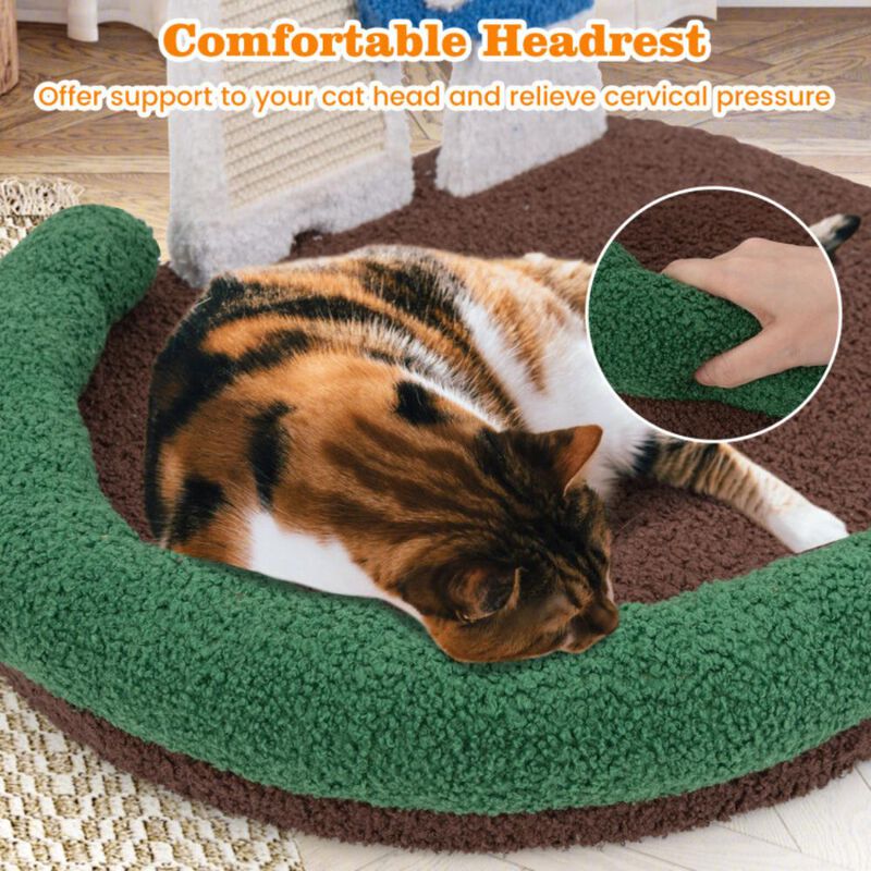 Hivvago Mushroom Cat Bed Cat Claw Scratcher with Wide Bed and Sisal Scratch Panel