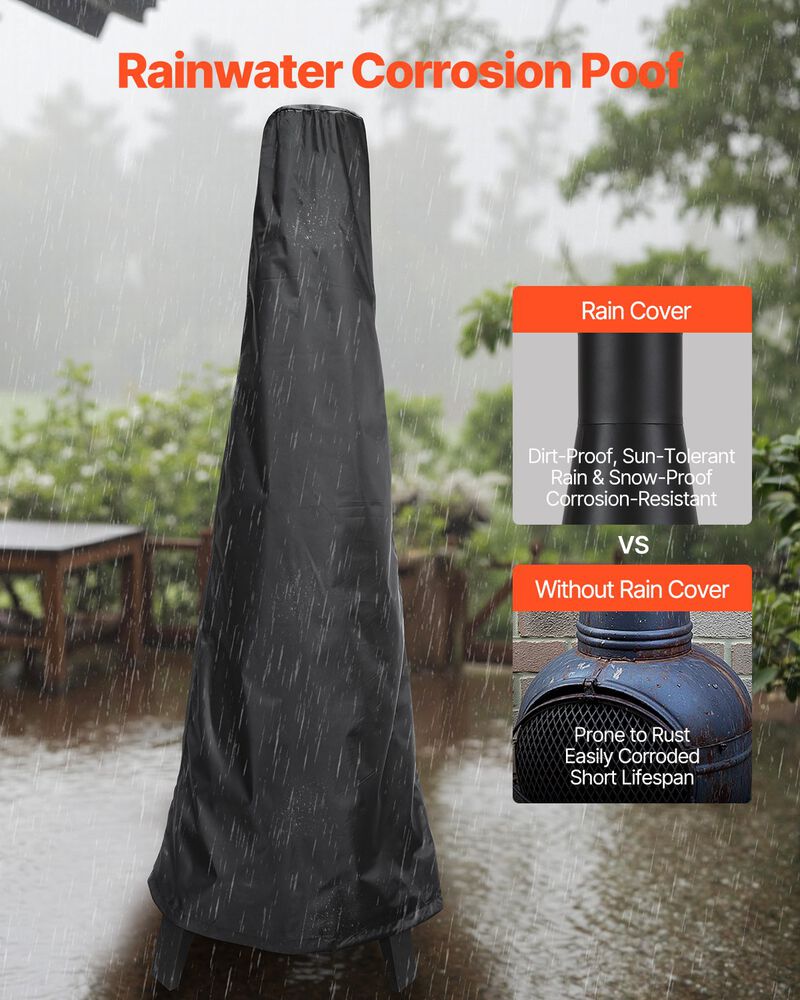 Outdoor Chiminea Firepit with Grill Mesh and Chimney for Wood Burning image number 2