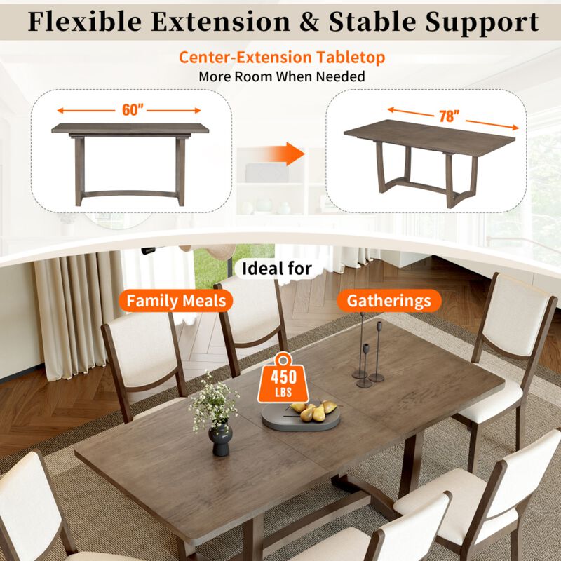 Toktes 7‑Piece Extendable Transitional Dining Set image number 6