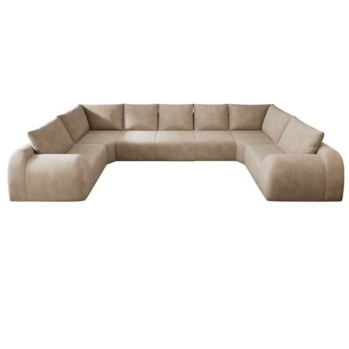 Fron U Shaped Modular Cloud Sectional Sofa