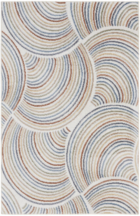 HomeRoots Abstract Power Loom Washable Area Rug