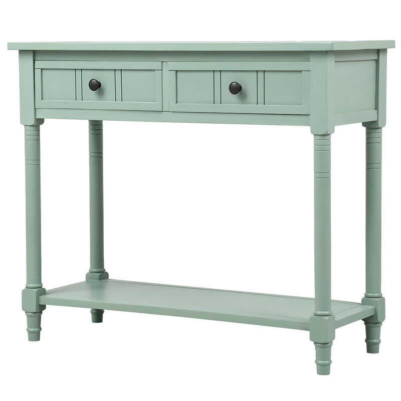 Merax Console Table Traditional Design with Two Drawers and Bottom Shelf