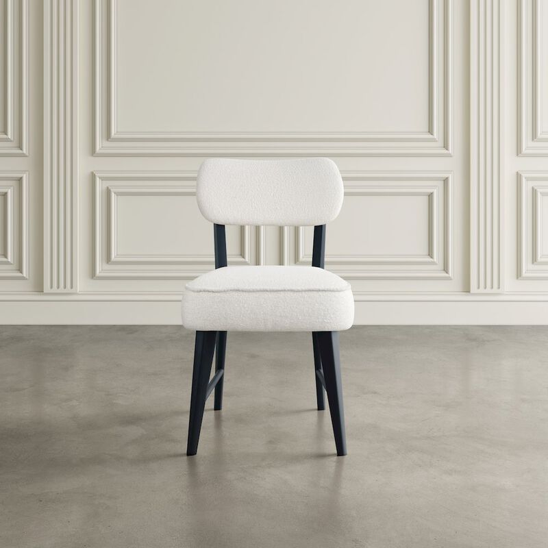 Jofran Wes Mid-Century Modern Boucle Upholstery Dining Chair (Set of 2)