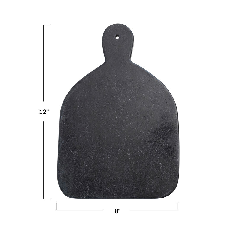 Wide Marble Cutting or Charcuterie Board with Handle, Black image number 1