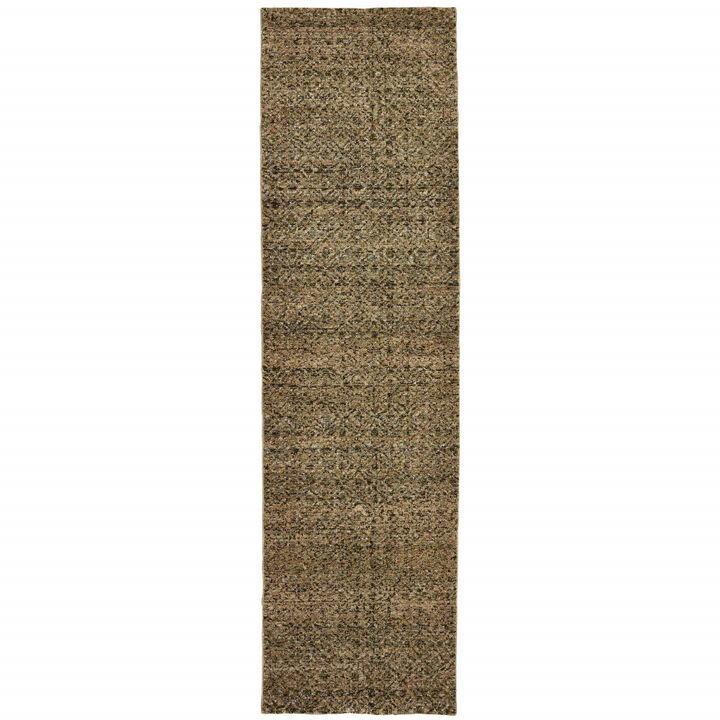 HomeRoots Geometric Distressed Runner Rug