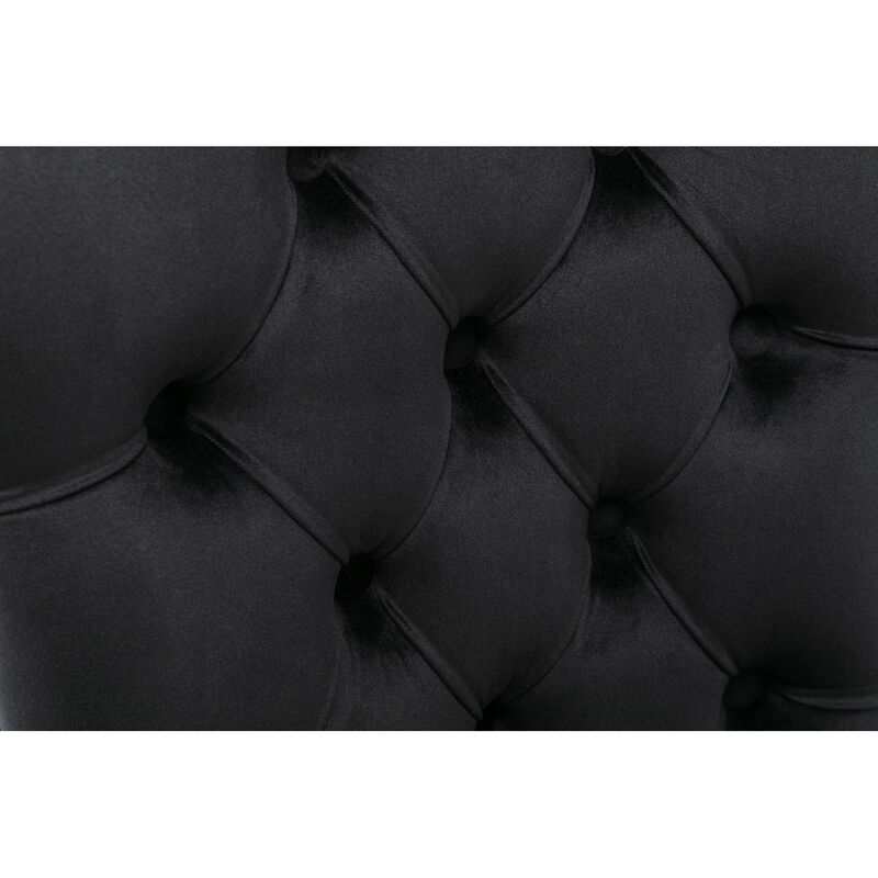 Streamdale Contemporary Velvet Dining Chairs, Black, 2-Pcs Set image number 8