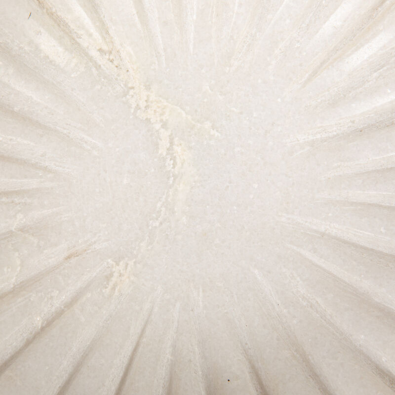 Marble Round Ruffle Bowl, White image number 5