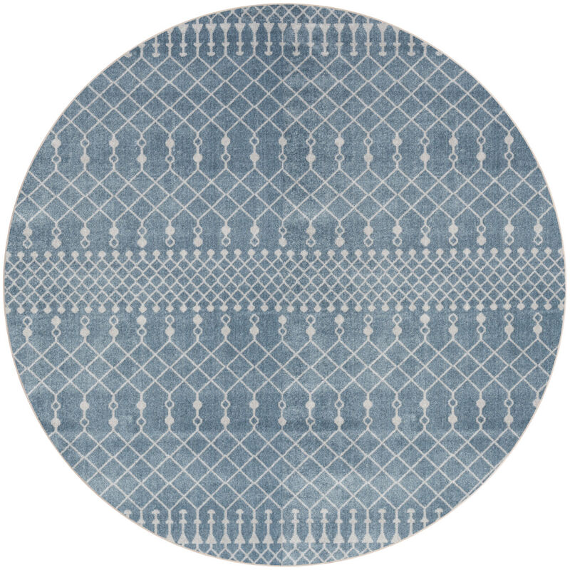 HomeRoots Geometric Power Loom Round Rug image number 0