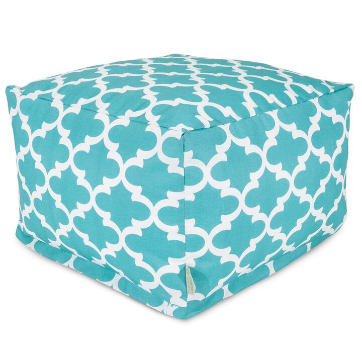 Majestic Home Goods Ottoman Pouf Trellis Teal