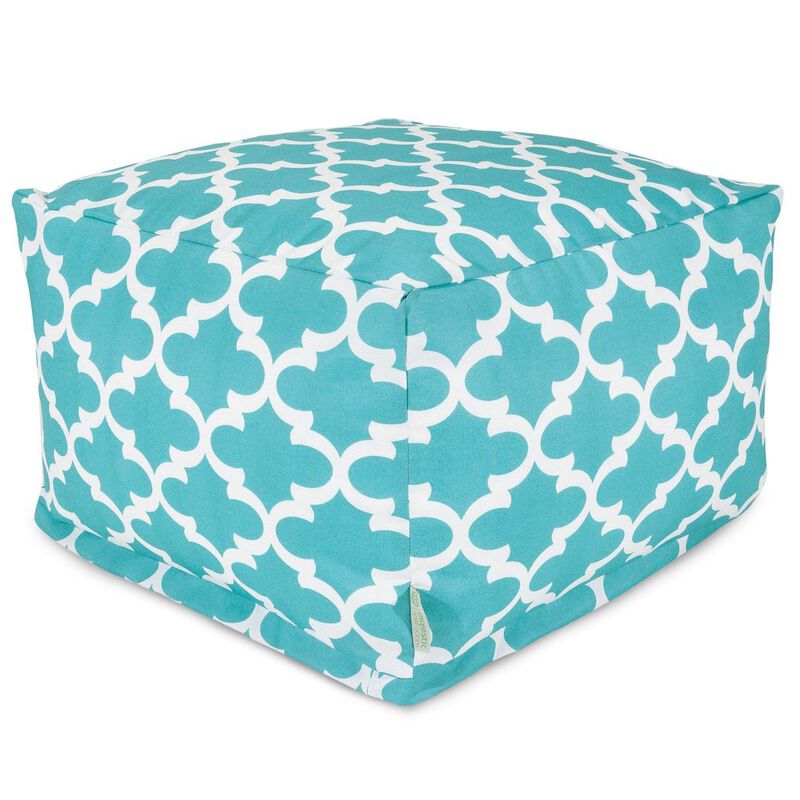 Majestic Home Goods Ottoman Pouf Trellis Teal