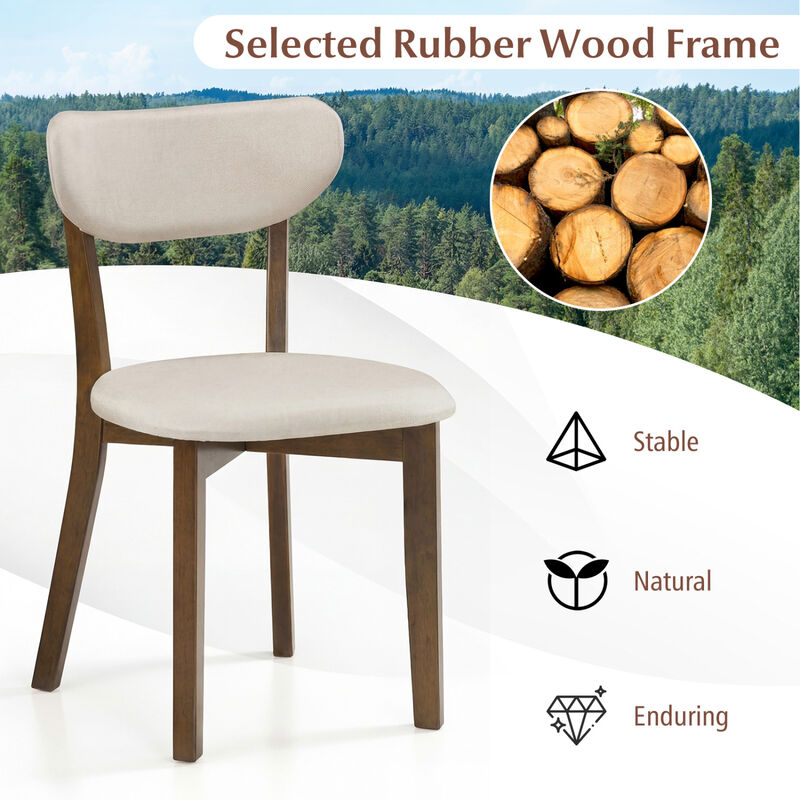 Set of 4 Dining Chairs with Solid Rubber Wood Frames for Kitchen and Dining Room image number 5