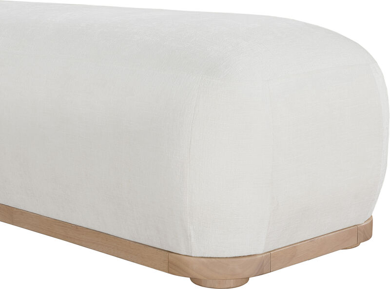 Meridian Furniture Calum Cream Chenille Fabric Bench